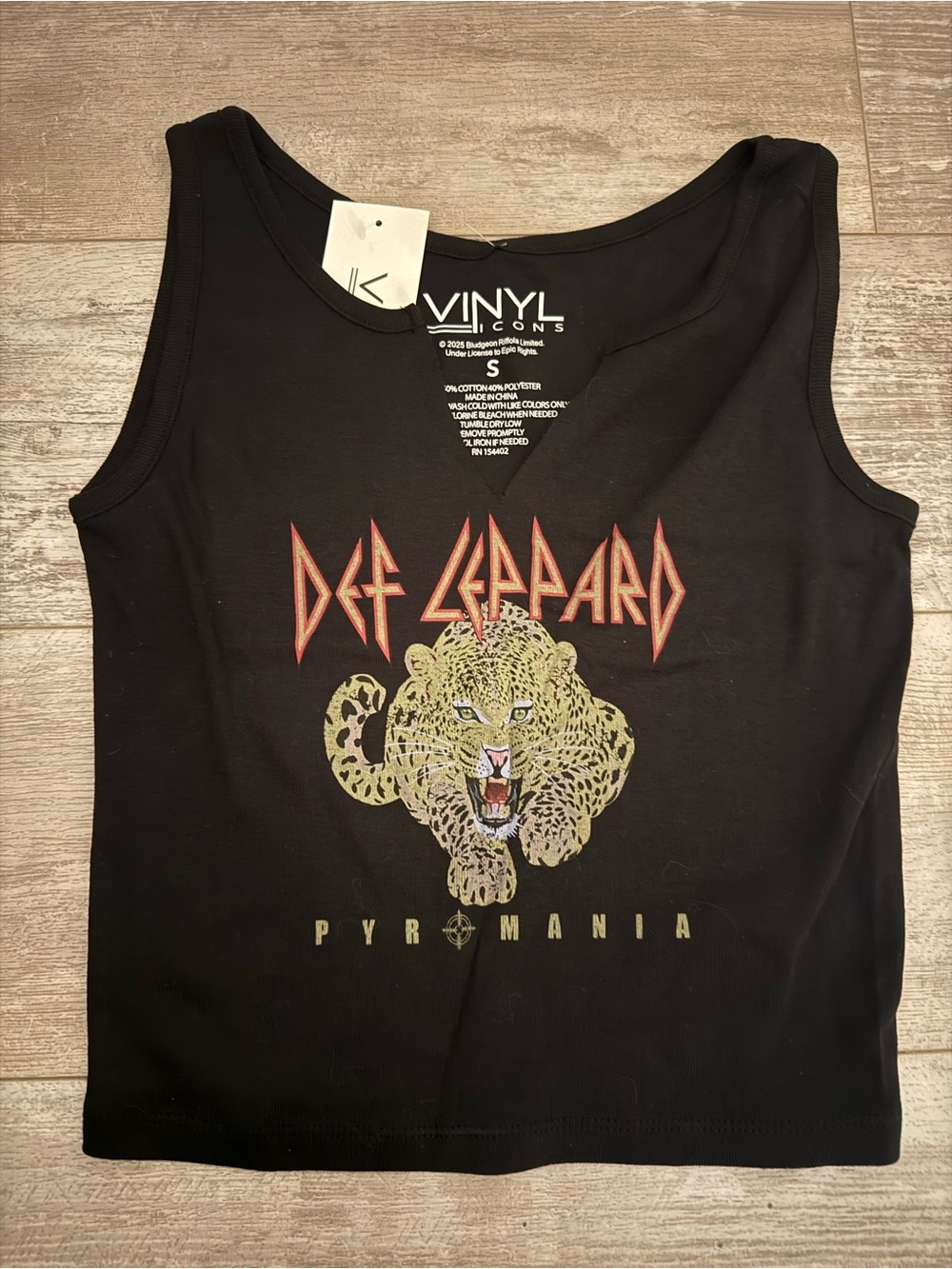 Def Leppard Pyromania Leopard Graphic Tank - Black Size: Small NWT